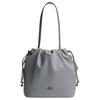 Faye 28 Brand Logo Drawstring Closure Smooth Leather Tote Shoulder Bag Large Women Handbags Gray Blue CV947-QBN19