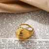 18K exaggerated ring, water drop knot, open ring, knotted irregular geometric decorative ring, index finger ring.