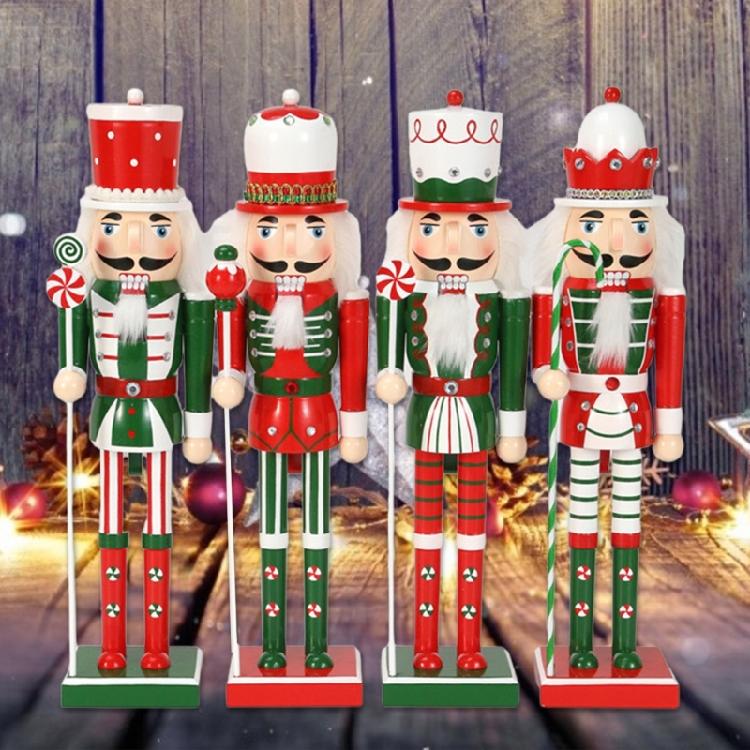 Nutcrackers Display with Ribbon Scepter Home Decoration 50CM Tall Nutcrackers Figure Candy Series for Christmas Display