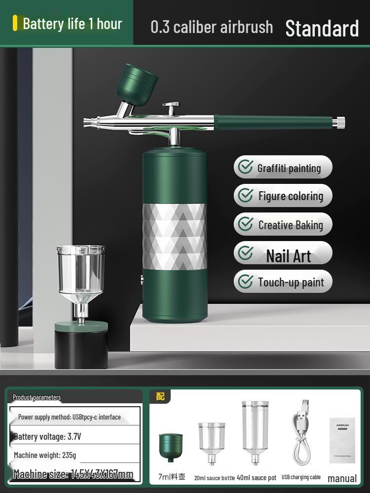 

Electric Airbrush Set: Paint Spray Pen for Acrylics, Nail Art, and Model Coloring.