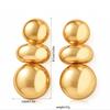 Boucles d'oreilles exagérées en métal lisse européennes et américaines boucles d'oreilles géométriques rondes irrégulières boucles d'oreilles haut de gamme en stock