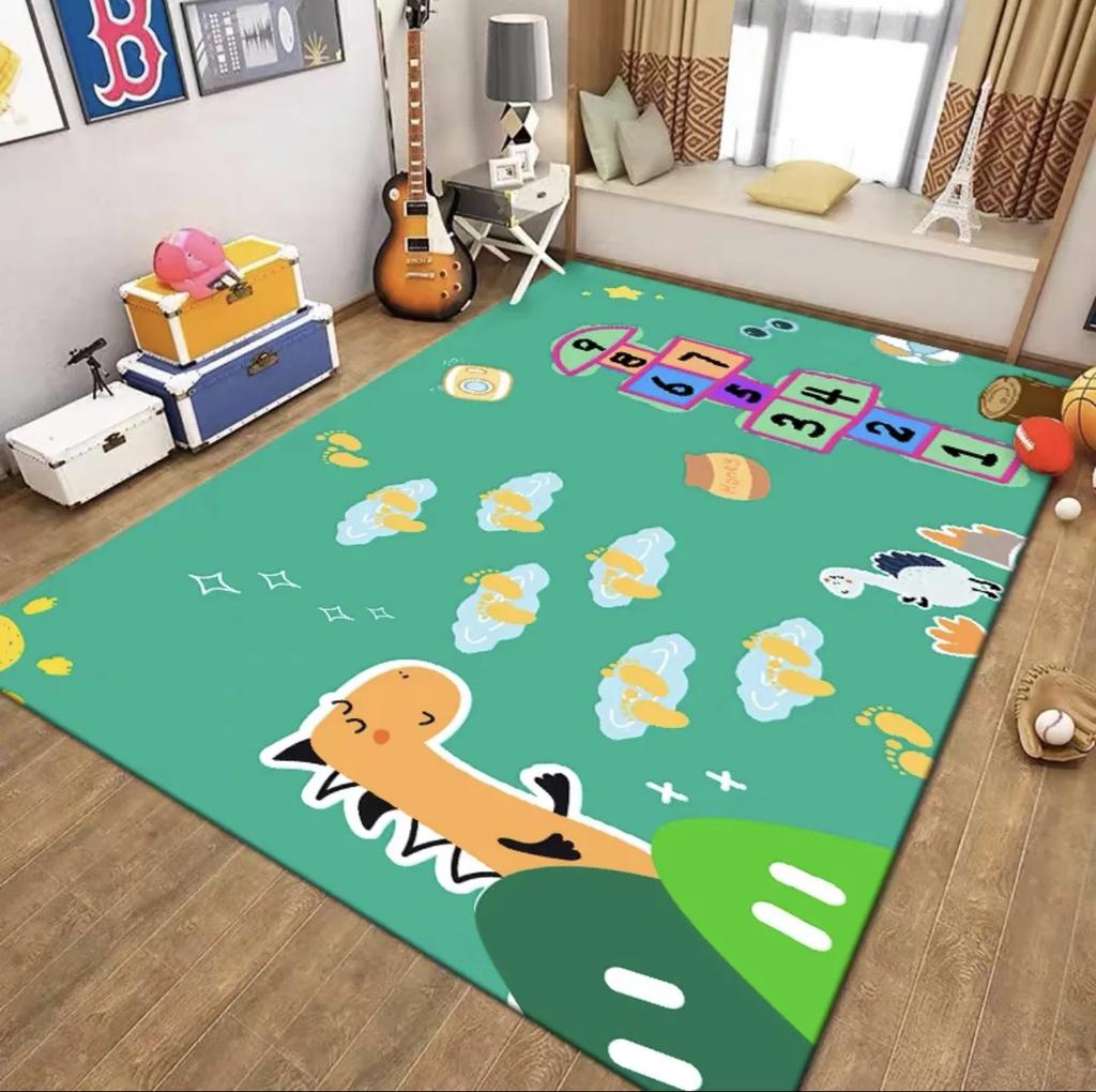 Cartoon Hopscotch Carpet Non-Slip Children's Room Study Table and Chair Mat Kindergarten Play Floor Mat Home Decoration