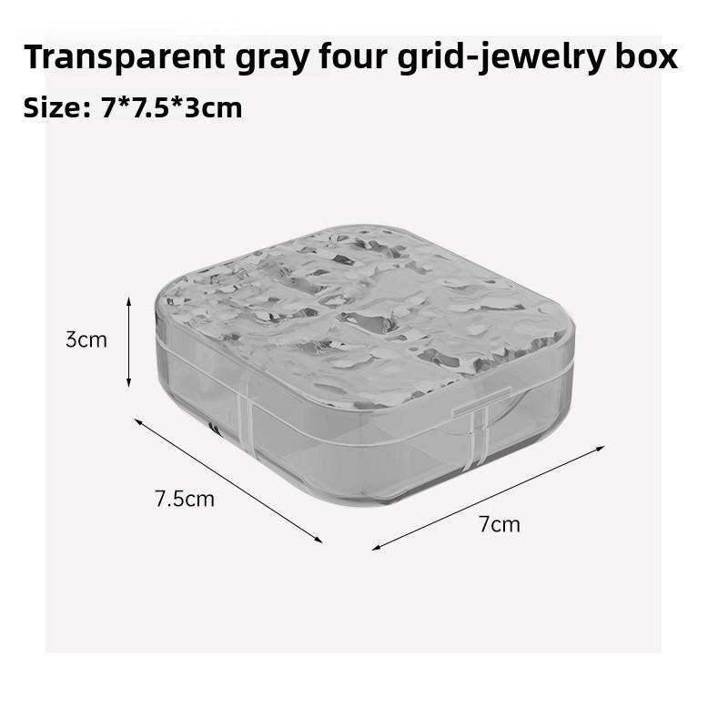 

Портативная роскошная шкатулка для хранения ювелирных изделий Four-panel прозрачный/серый