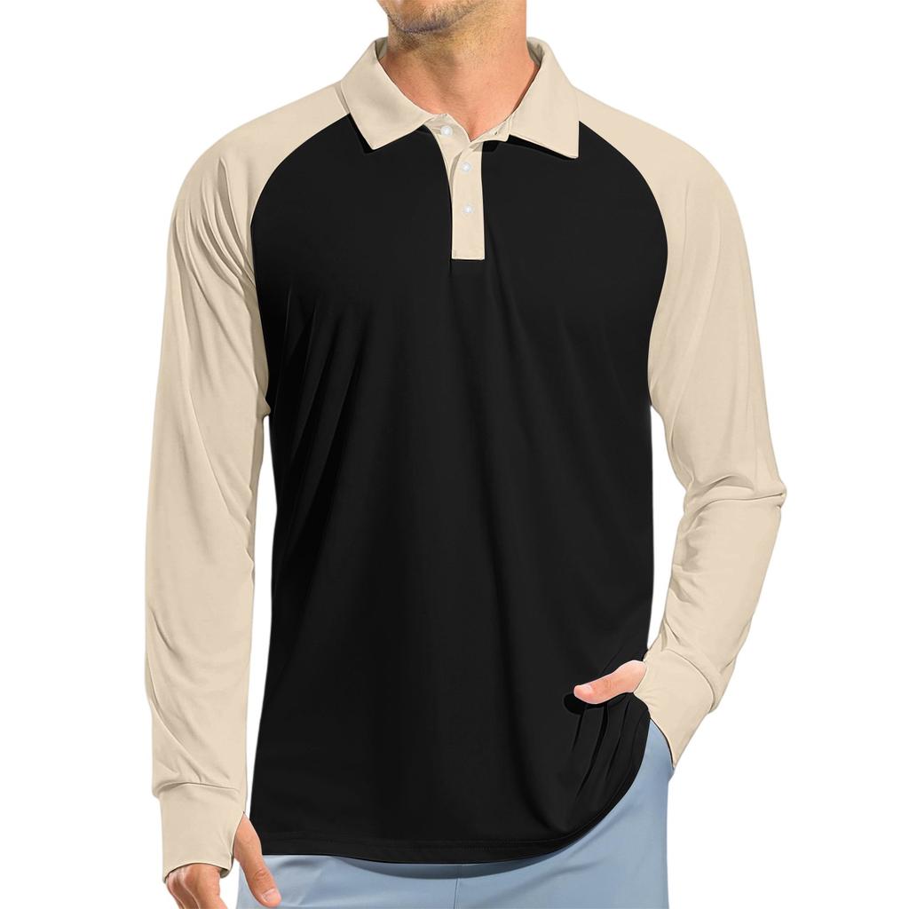 Men's Raglan Long Sleeve Golf Shirt UPF 50+ Lightweight Shirt