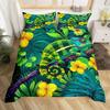 Chameleon Duvet Cover Sets for Teens Queen King Size Lightweight Down Quilt Cover Set  Animal Pattern Bedroom Decor No Comforter