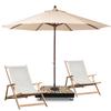 Patio Umbrella Base Fillable Umbrella Holder Metal Cantilever Umbrella Base for Outdoor Patio Garden Deck Poolside Lawn