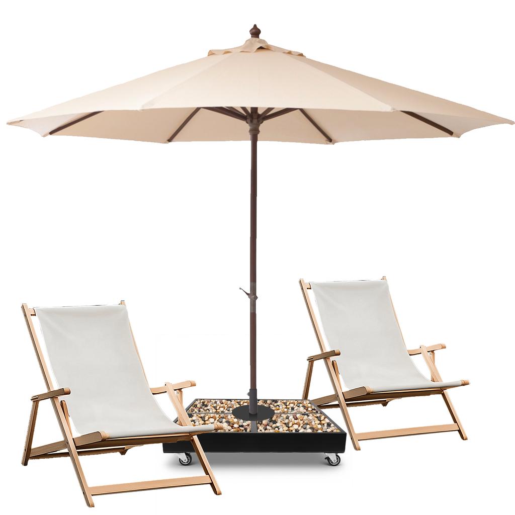 Patio Umbrella Base Fillable Umbrella Holder Metal Cantilever Umbrella Base for Outdoor Patio Garden Deck Poolside Lawn