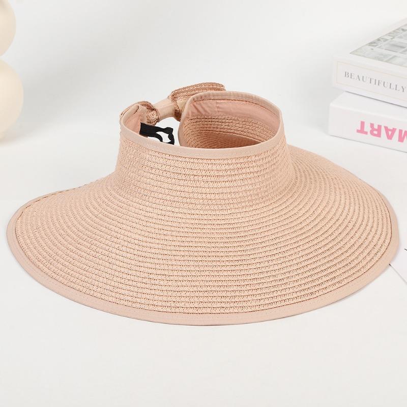 New Summer Folding Empty Top Hat Large Edge Sunshade UV Protection Sun Protection Hat Outdoor Sports Mountaineering Travel Straw Hat