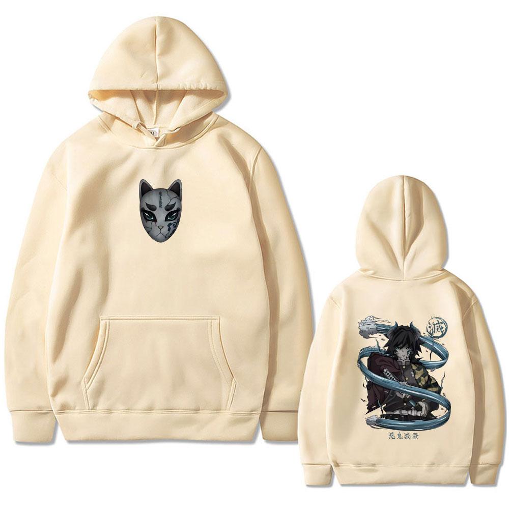 Anime Demon Slayer Tomioka Giyuu Graphic Print Hoodie Men Women Clothing Cartoon Oversized Pullover Man Hoodies