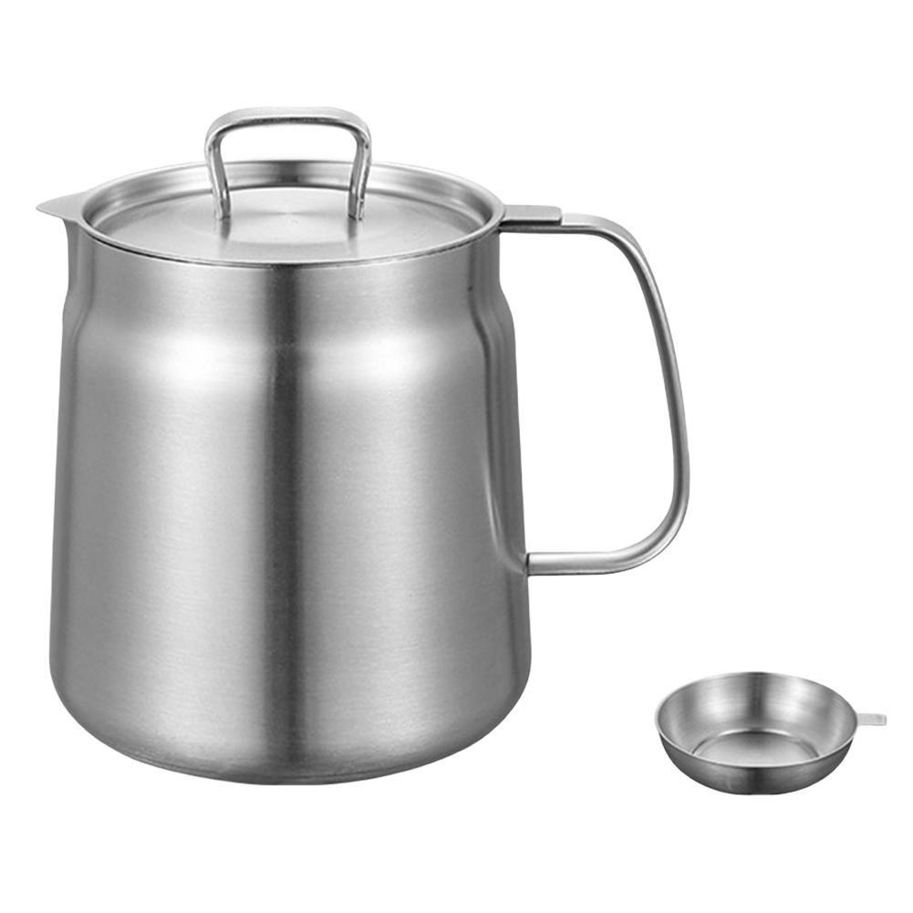 1.5/2L Deep Frying Pot 304 Stainless Steel Kitchen Fry Pot Multifunctional Oil Storage Container Kitchen Cooking Tools
