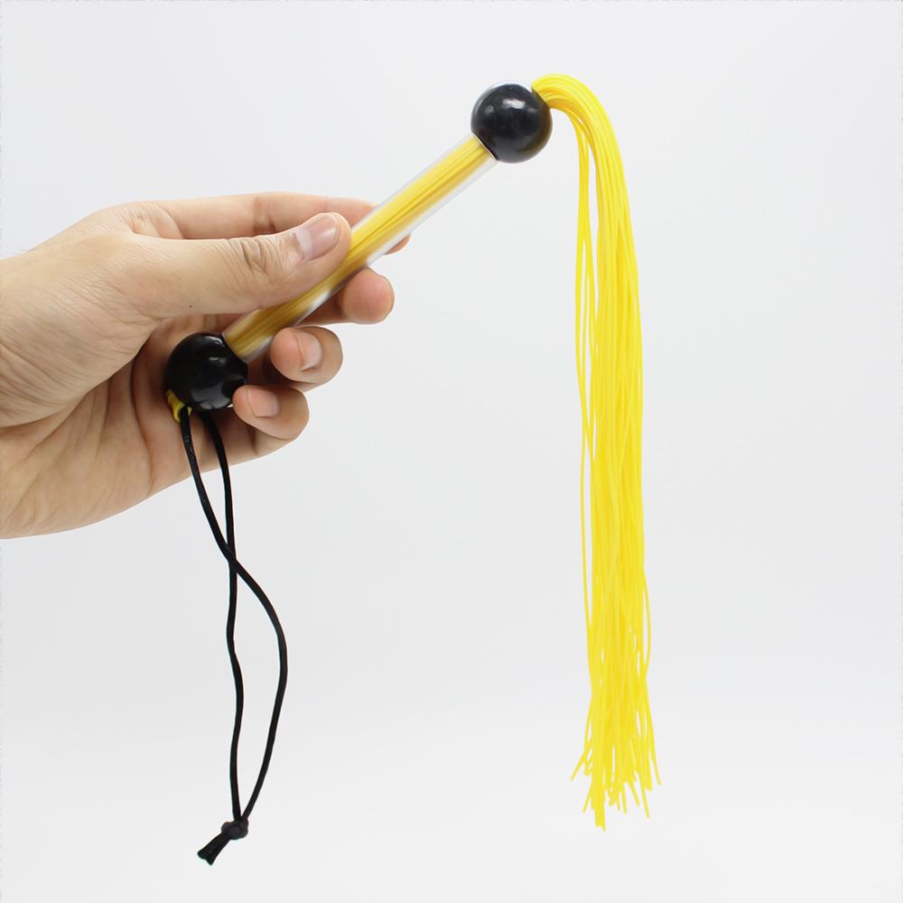 VaHppy Small Whips 100G 39CM Transparent Handle Rubber Tassel Tail 6colors SM BDSM Stuff Adult Products Sex Toys Couple Flirting Ass Pumping