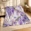Lavender Wisteria Floral Coral Fleece Blanket Garden Flower Decor