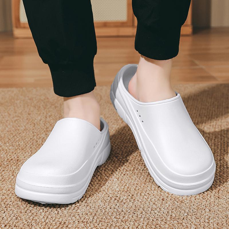 Women Men Chef Shoes Anti Slip Kitchen Work Clogs Garden Slippers Lightweight Waterproof Comfort Shoes 35 To 46
