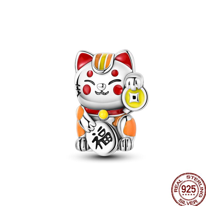 Copper Pet Animal Series Puppy And Kitten Cute Pet Lovely Charm Beads Suitable For 3Mm Original Bracelet Diy