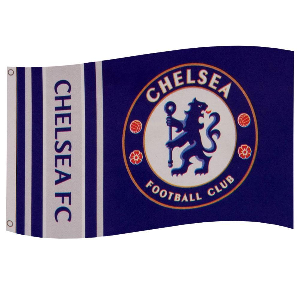 Chelsea FC Wordmark Stripes Flag