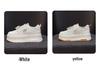 Vita plattformssneakers för dam, liten storlek, koreansk stil, höjdar, mångsidiga fritidsskor, Hösten 2024