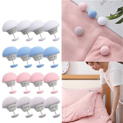 4 Pcs Mushroom Macaron Shaped Bed Sheets Buckle Clips Quilt Fixer Holder Blanket Clip Cover Fastener One Key Unlock Non-slip