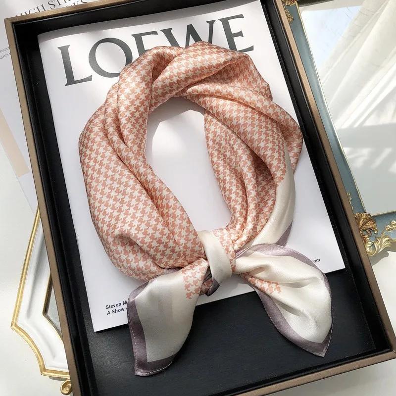 New Silk Scarf 70cm Small Square Scarf Spring Headband Neck Protection Professional Scarf Versatile Fashion Western Style Hijabs