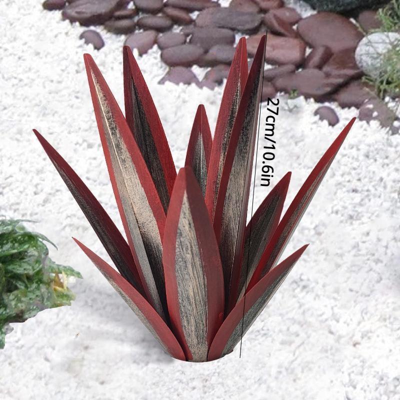 27cm/10.6in Tequila Rustic Sculpture Metal Agave Plant Home Decor Rustic Hand Painted Garden Ornaments