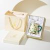 Lily of The Valley Ceramic Water Cup Home Office Large Capacity Coffee Cup Breakfast Cup with Lid Design Coffee Cup