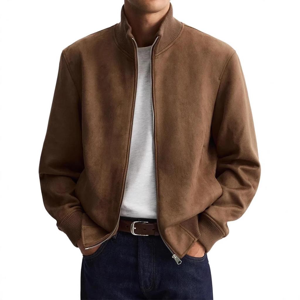 Men's Trendy Spring Business Casual Jacket - Anti-Wrinkle, Long Sleeve, Stand Collar, Zipper Hoodie
