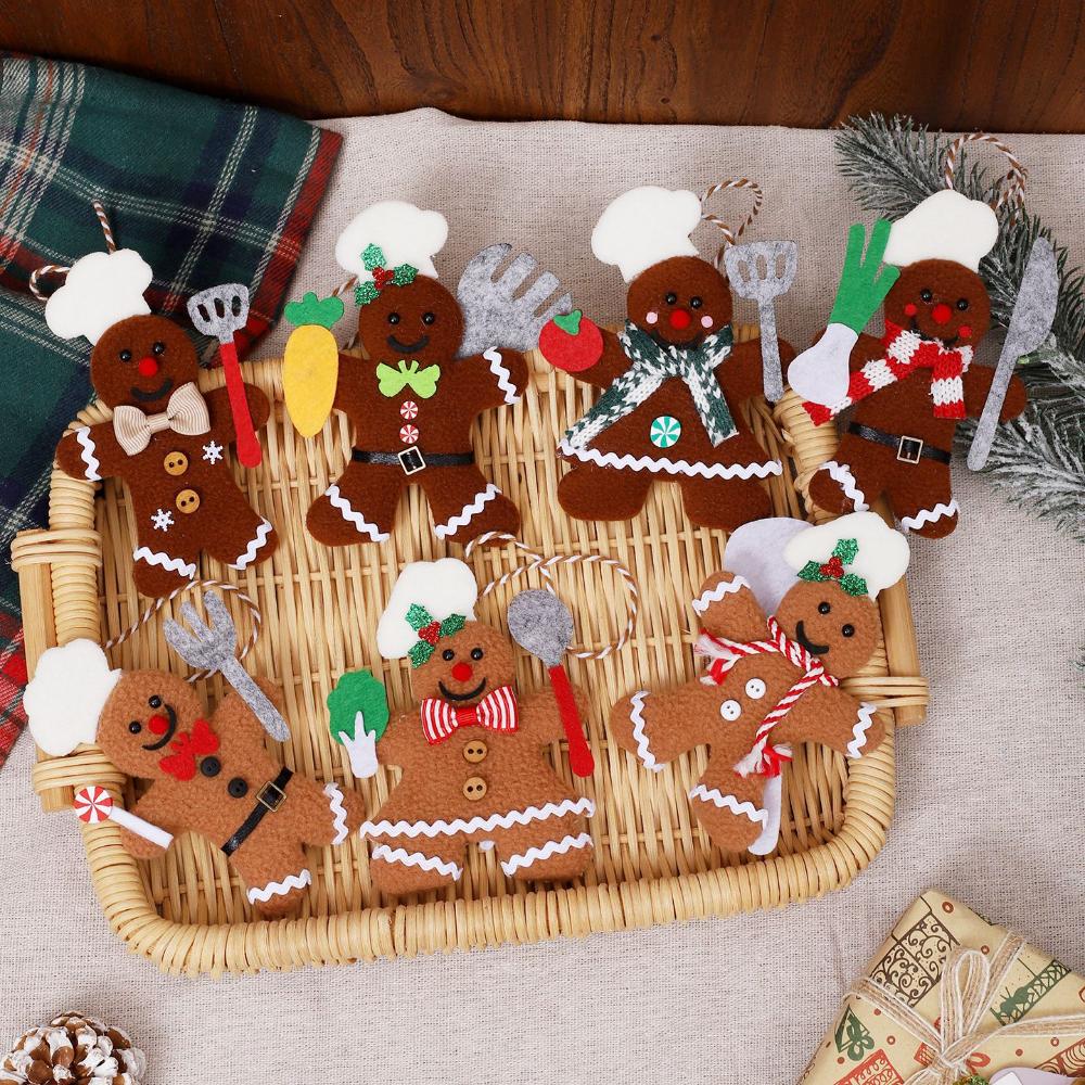 Gingerbread Ornament Decorative Gingerbread Man Christmas Pendant Christmas Tree Decoration Ornamental For Holiday Party Indoor