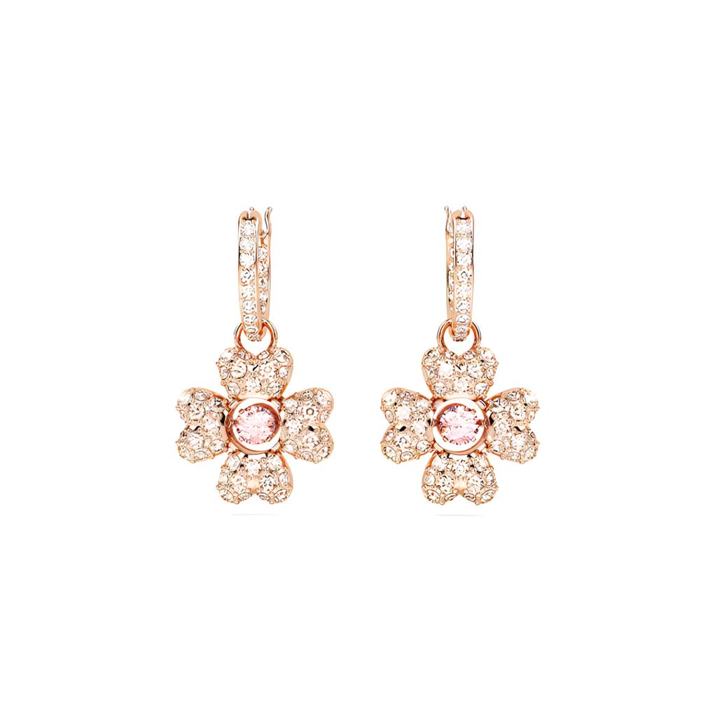 Swarovski flower hoop earrings