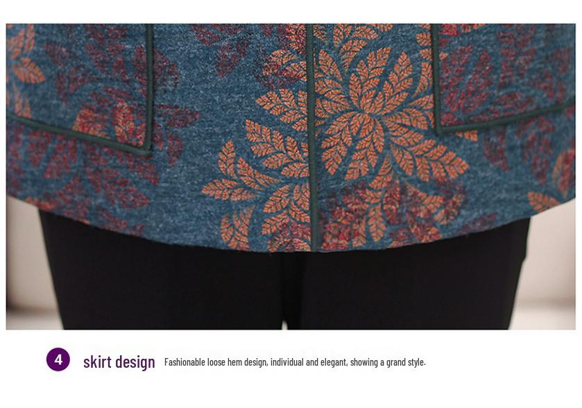 Grandma's Winter Coat: Fashionable Plus-Size Top for Women Aged 60-70, Ideal for Spring and Autumn