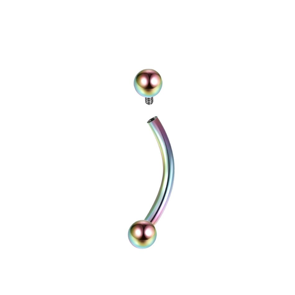 1PC Titanium Eyebrow Piercings Curved Banana Internally Threaded Jewelry Belly Button Navel Earring Lip Tongue Pircings 14G 16G