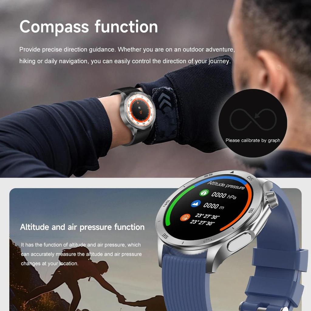 2025 NEW WANCH X2 MAX Outdoor Sports Men SmartWatch GPS Motion Trajectory Compass AMOLED Screen IP67 Waterproof Smart Watch