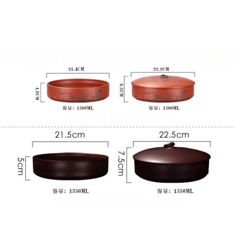 Pu'er Tea Cake Storage Box Home Decoration Tea Sealed Jar Moisture-proof Dust-proof Storage Cans Purple Sand Tea Storage Tank
