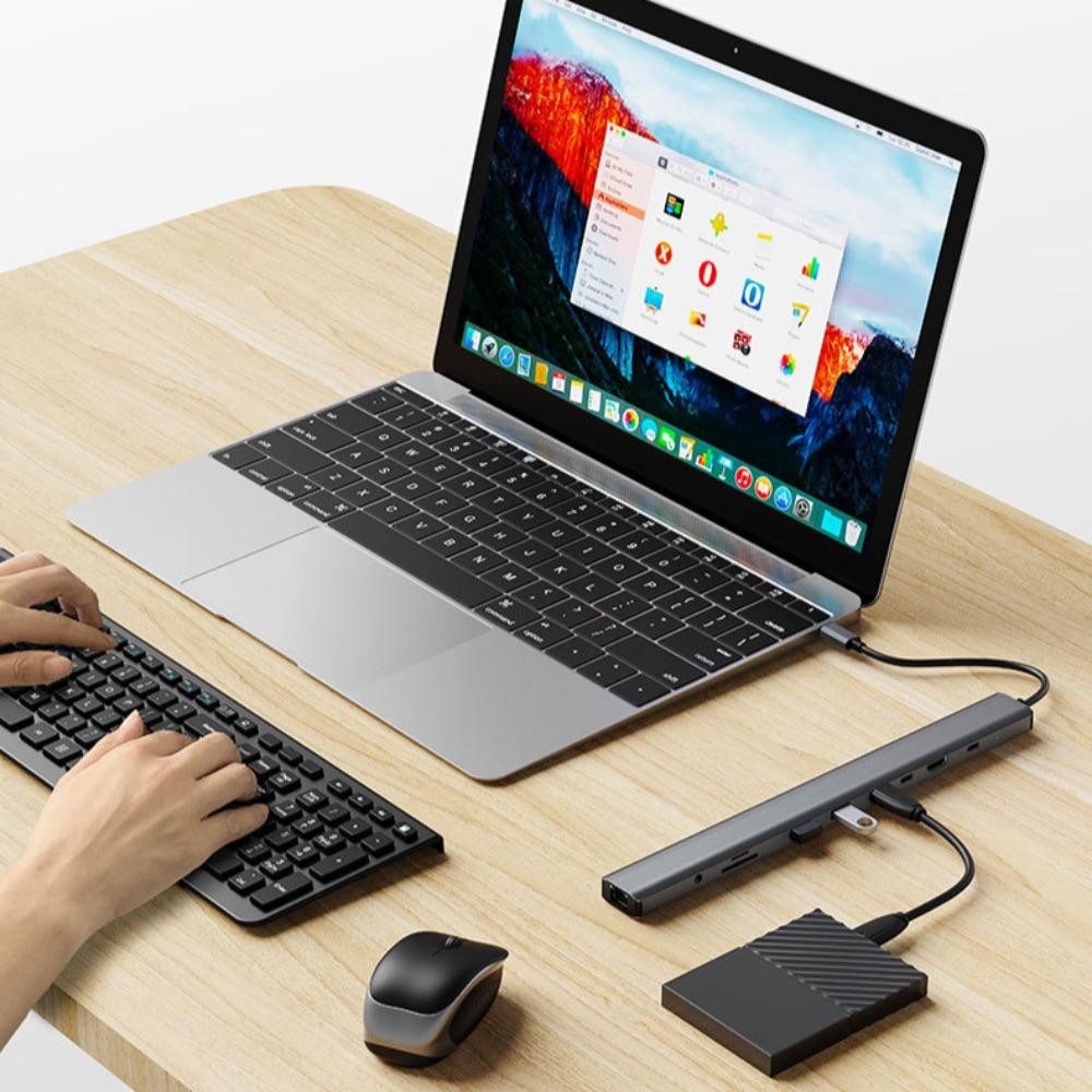 10 In 1 Type C Hub 3 0 Docking Station Foldable Stand Multi Port Adapter for Laptop MacBook