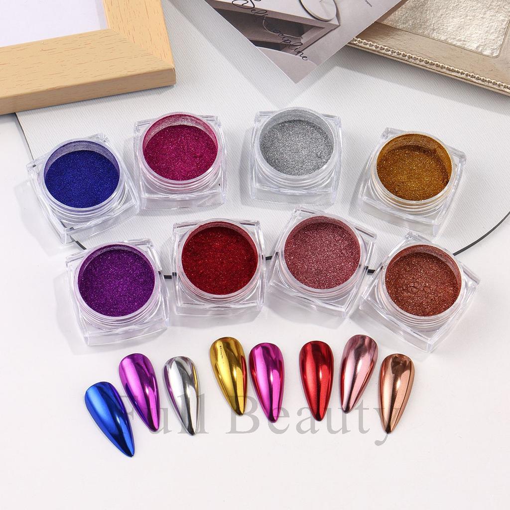 New 8 Colors Bottled Magic Mirror Nail Glitter Set Bottled Mirror Nail Polish Nail