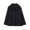 Kaslead New Arrival Women's Fashion Style Blended Scarf round Neck Long Sleeves Coat Outwear 2095141