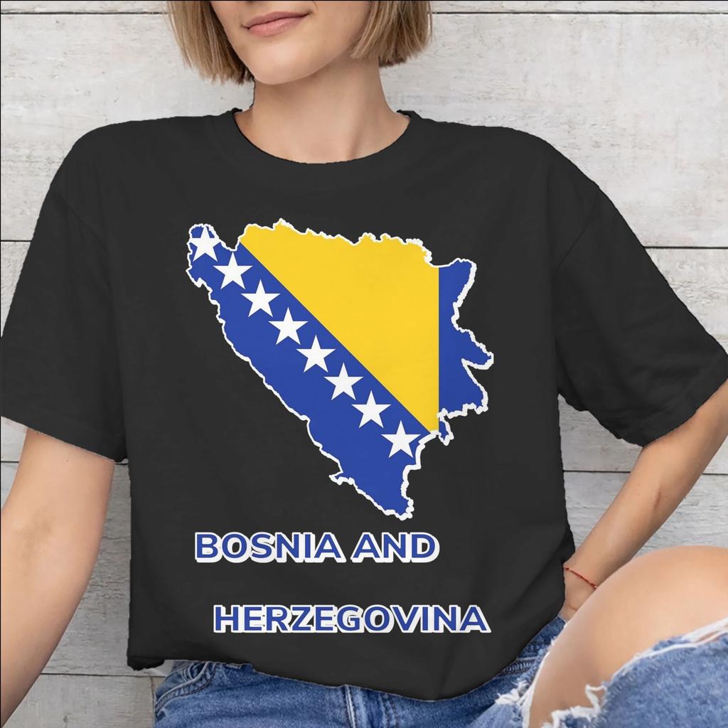 Bosnia and Herzegovina Flag Merch Unisex T Shirts Cotton Tee Graphic Print Tshirt Clothing