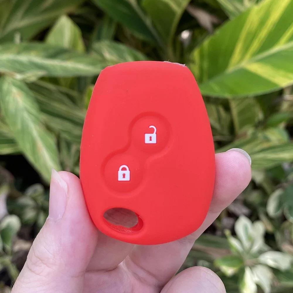 

Silicone Car Key Case Cover For Renault Duster Modus Clio 3 Kangoo DACIA Logan Scenic Megane Sandero Captur Twingo Modus 2 Butto красный