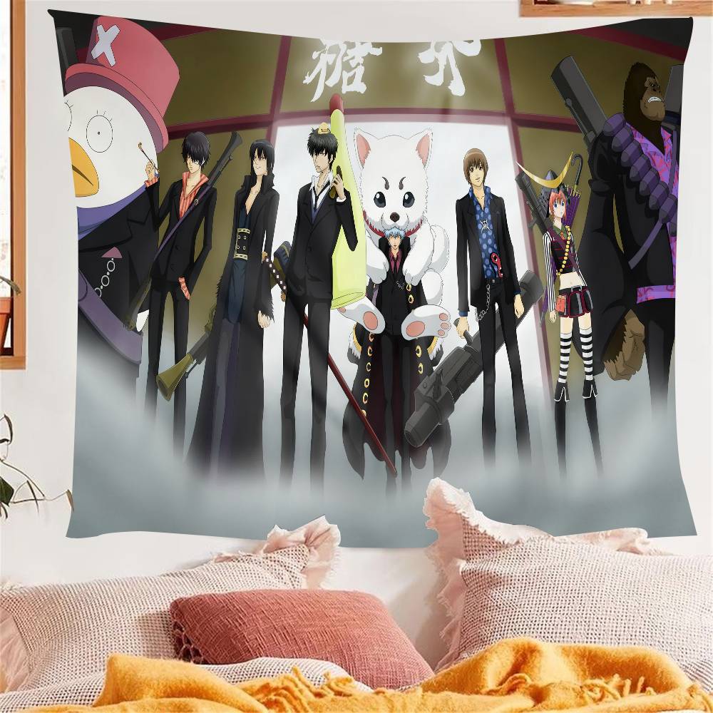 

Japanese Anime GINTAMA Hanging Bohemian Tapestry Bohemian Wall Tapestries Mandala Kawaii Room Decor 74x94cm(29x37in)