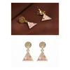 Women's Triangle Mosaic Detail Gold Earrings