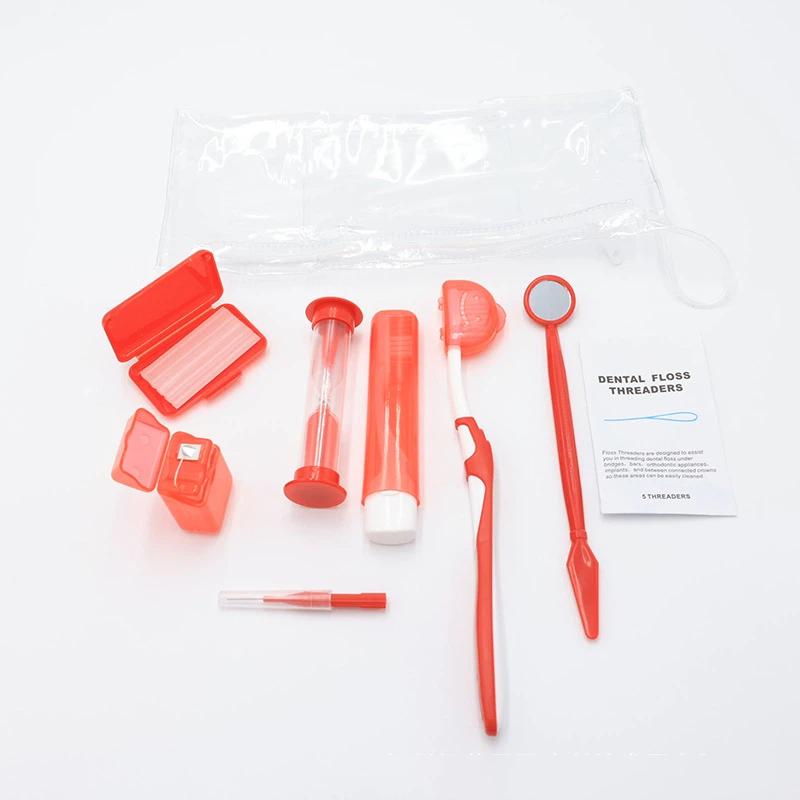Oral Care Kit Dental Brace Cleaning Kit Protable Travel Patient Ortho Toothbrush Wax Floss Interdental Brush Teeth Straighten
