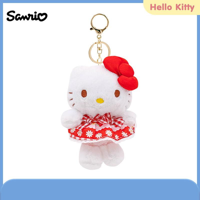 Genuine Hello Kitty Cute Blue Keychain Car School bag Pendant Kids Plush Toys Keyring Plushier Birthday Thanksgiving Gift