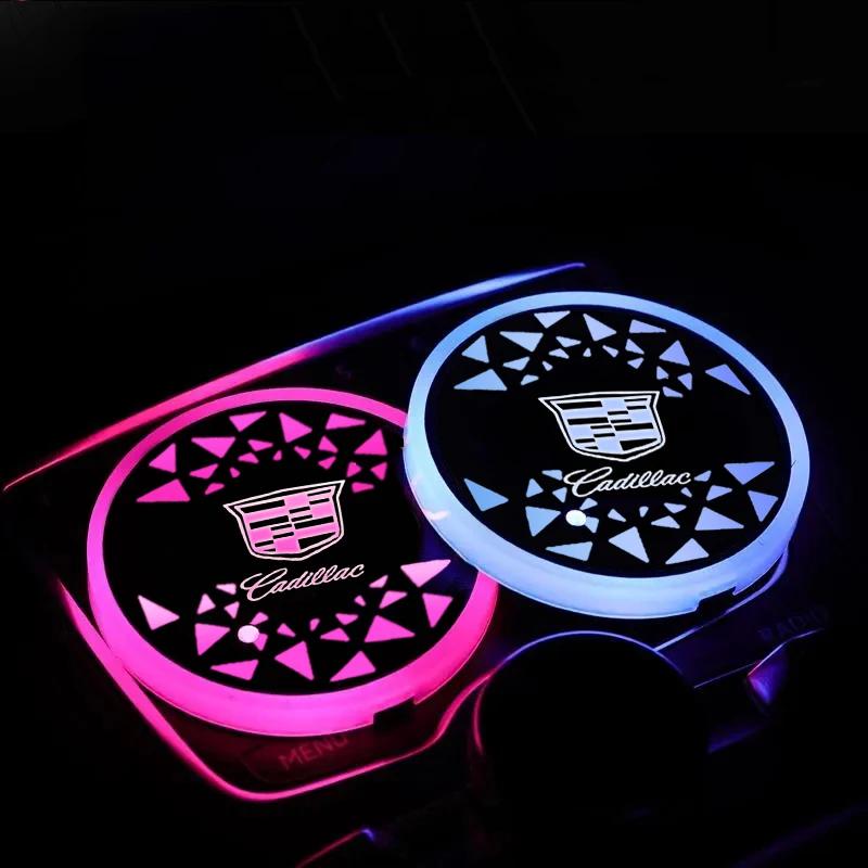 Porte-gobelet de voiture LED coloré avec lumière d'induction intelligente pour Cadillac ATS BLS CT4 CT5 CTS SRX XT6 XTS Escalade Deville DTS