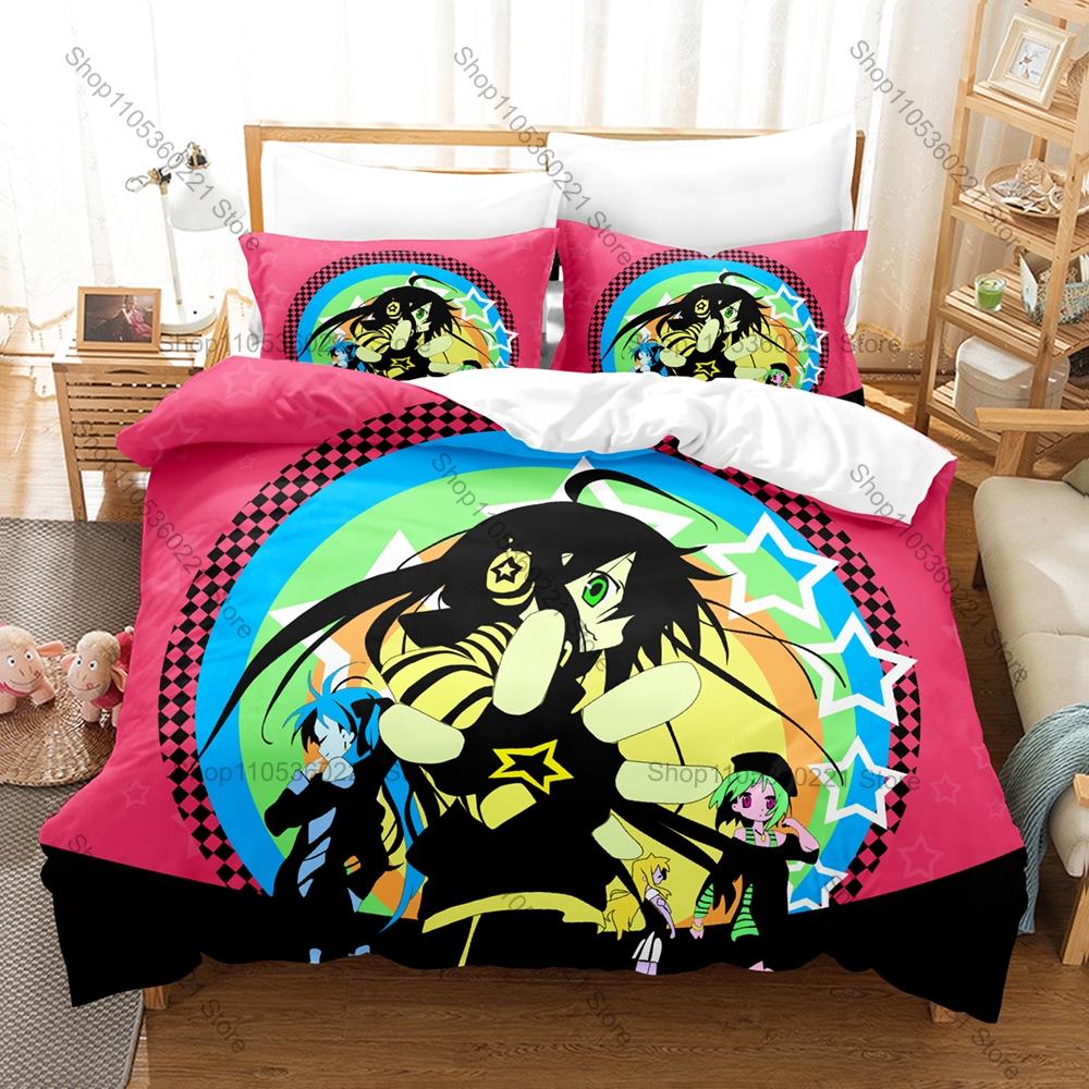 Cool Lucky Star Konata Izumi Anime Bedding Set 1 Duvet Cover + 2 Pillowcases Otaku Girl Cosplay Cute Bedroom Decor