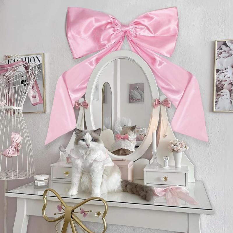 90cm Large Bow Themed Party Decorations Christmas Tree Topper Bow Ribbon for Christmas Wedding Birthday Party Wall Pendant Decor