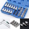 Complete 34Pieces 3/8'' Drive Socket and Bit Kit Male / Female with Storage Box for Home Repairs and Professional Use