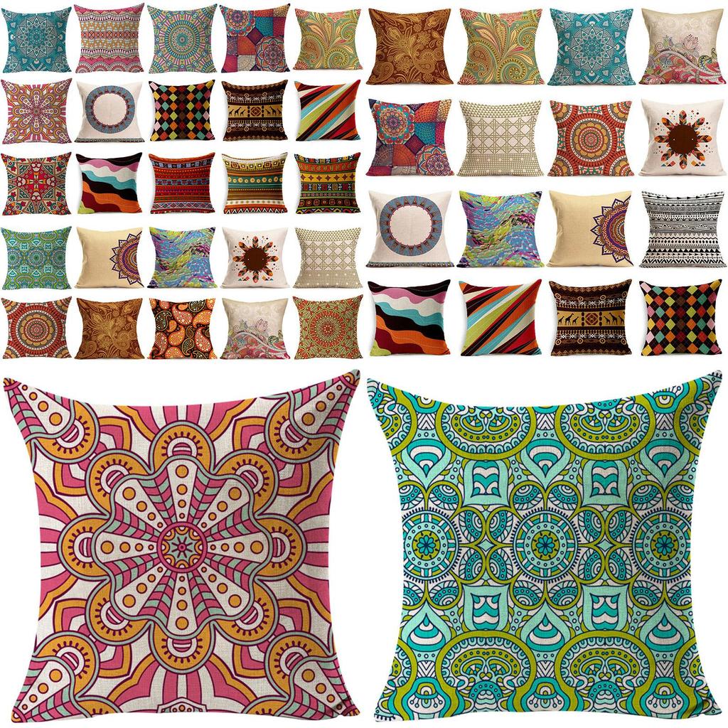 Luxurious National Ancient Pattern Cotton Linen Pillowcase For Car And Sofa Cushion