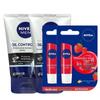 Nivea Men's Oil Control Cleanser & Star Fruit Love Lip Balm Bundle