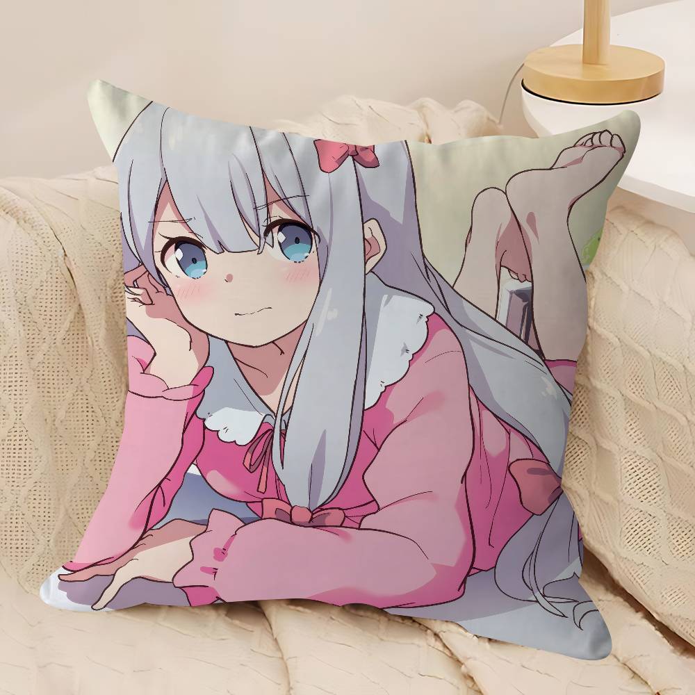 Anime I-Izumi S-Sagiri Decorative Room Aesthetics Pillow Case Home Decor Bedroom Sofa Bed Couch Pillow Cover 45x45