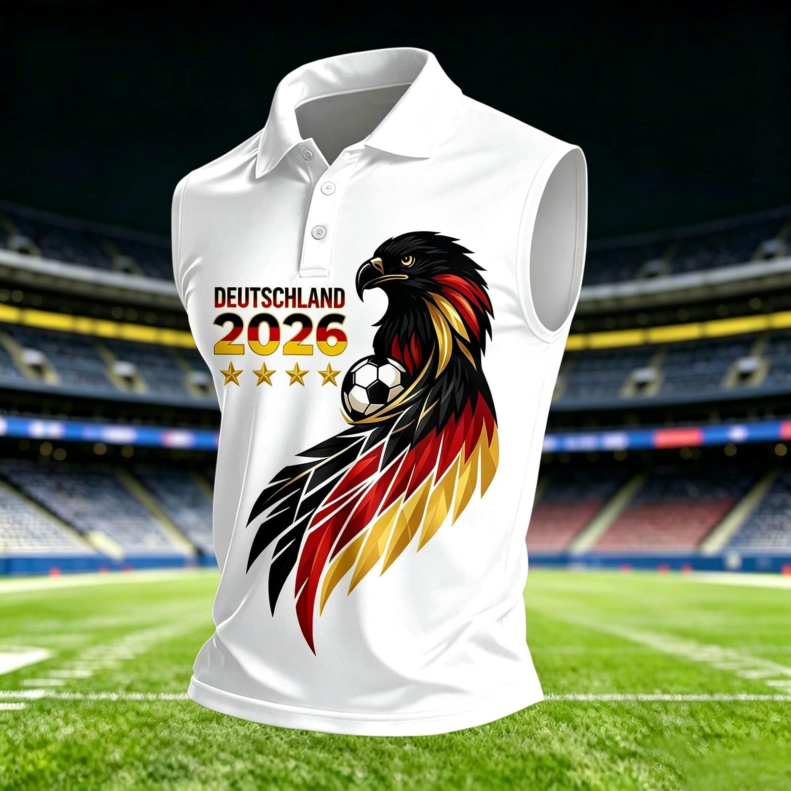 Men s Sleeveless Tank Top Soccer Print Casual Fan T-Shirt S