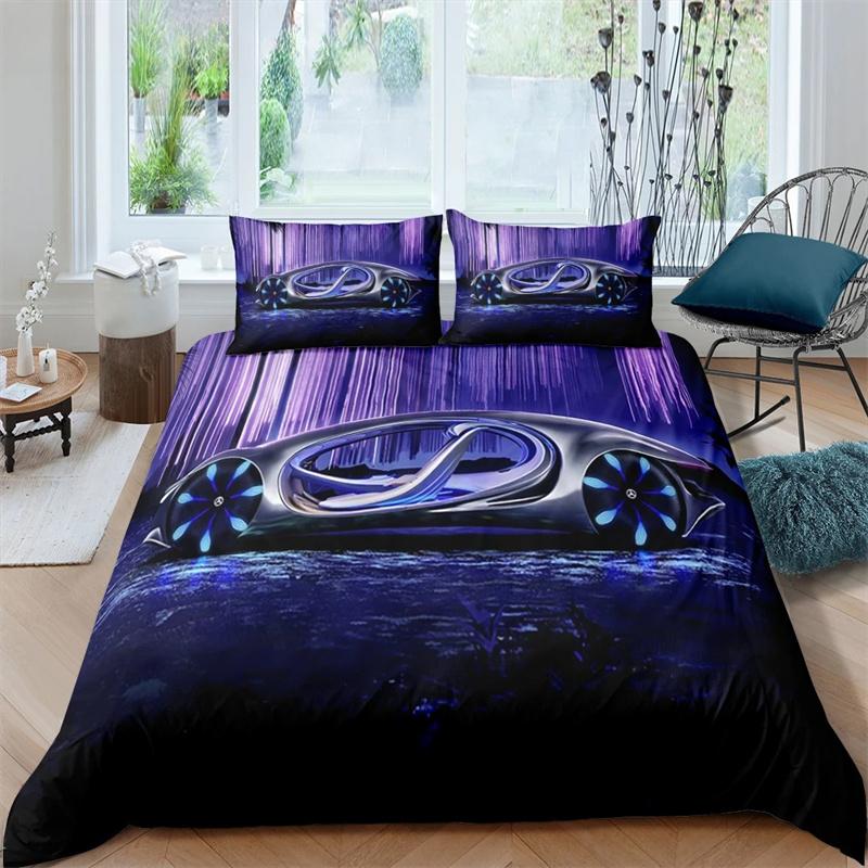 Racing Car Printed Duvet Cover with Pillowcase Bedding Set Single Double Twin Full Queen King Size 2/3pcs Polyester Quilt Cover