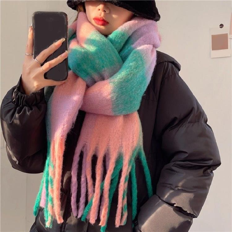 Christmas Plaids Blanket Winter Fall Warm Scarf Large Wrap Shawl Tassels